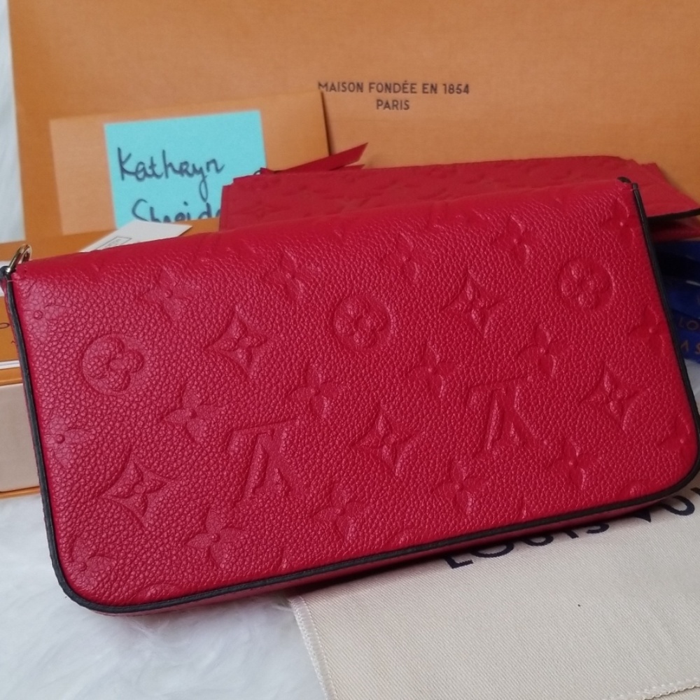 BNEW LOUIS VUITTON FELICIE EMPREINTE SCARLET RED - Picture 5 of 8